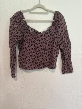 Madewell Marilyn Square Blouse Floral Back Neck Tie Size M